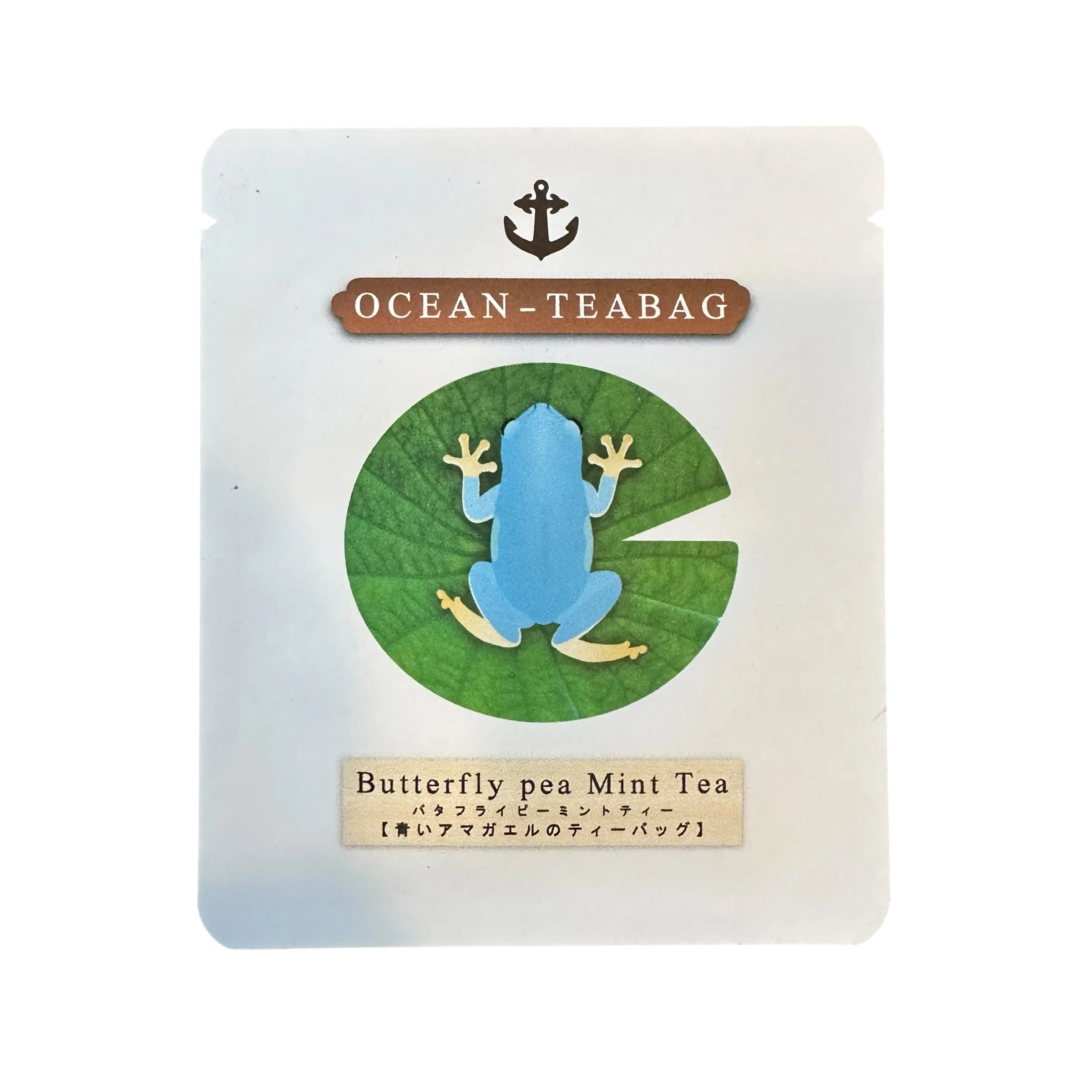 Ocean Teabag - Butterfly Pea Mint Tea - Frog on Leaf